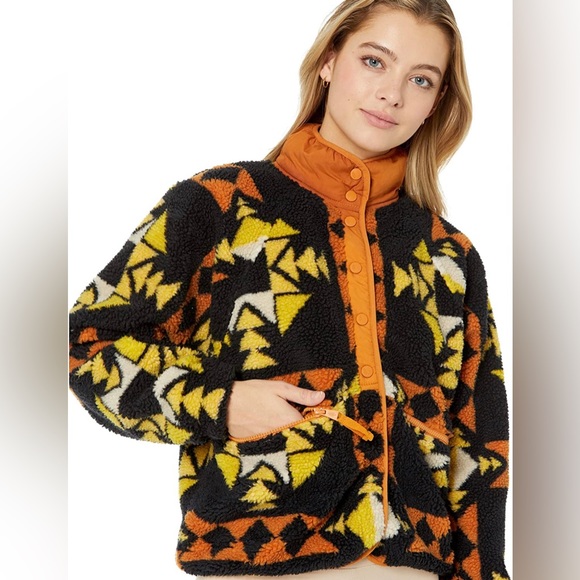 Free People Fleece Rocky Ridge Jacket Night Sky Combo XS NWT - Picture 5 of 11